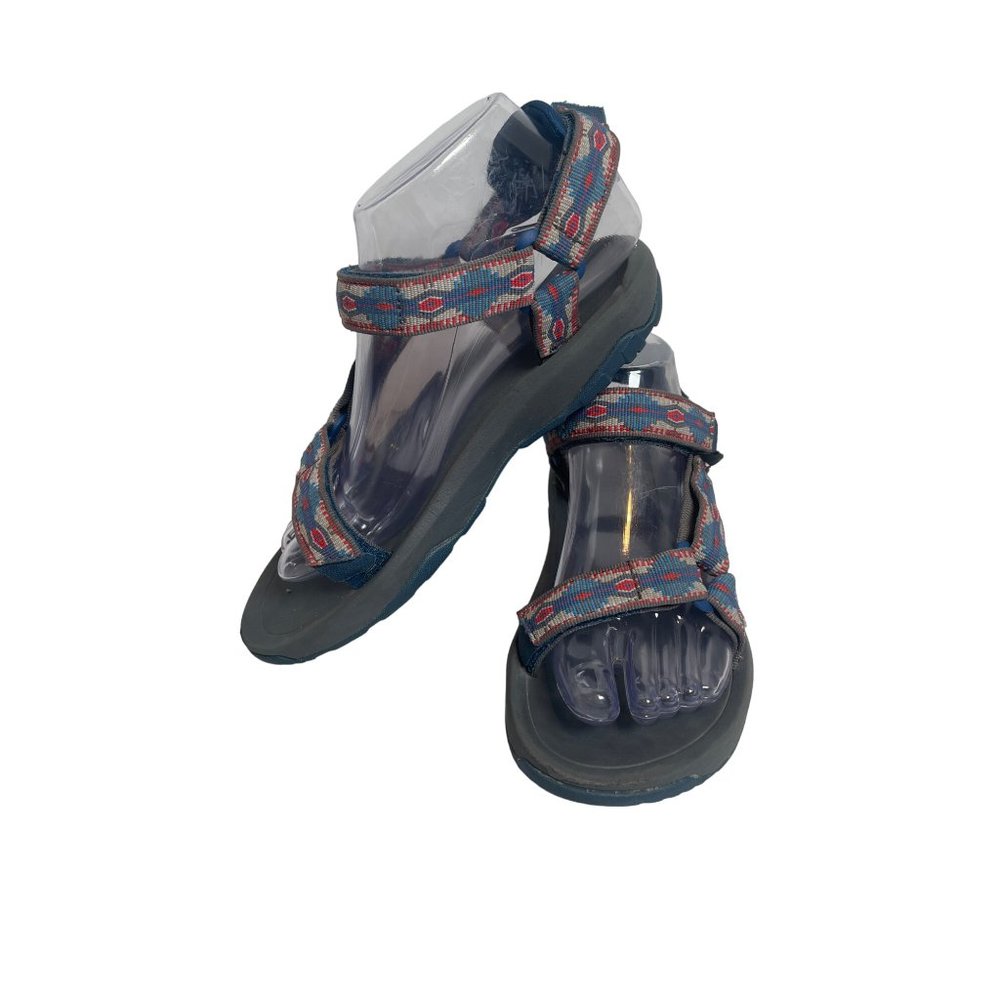 Teva Hurricane FM1219L Sandals Waterproof Hiking Blue/Red Navajo Print 4M/6W - Picture 3 of 8